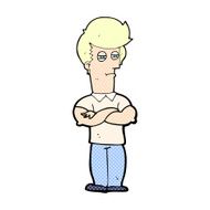 comic cartoon man with folded arms