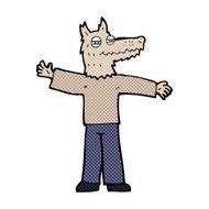 comic cartoon happy wolf man N3