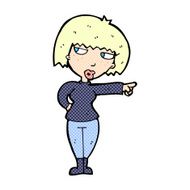 comic cartoon annoyed woman pointing