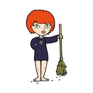 comic cartoon pretty witch girl