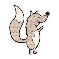comic cartoon waving wolf N3
