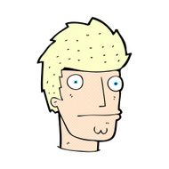comic cartoon nervous man N12