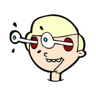 comic cartoon excited boy's face