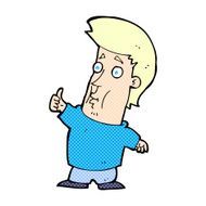 comic cartoon man giving thumbs up sign N2