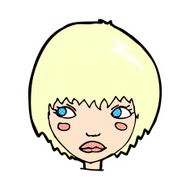 comic cartoon unhappy girl N2