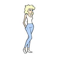 comic cartoon pretty woman N25