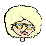 comic cartoon woman wearing spectacles N4
