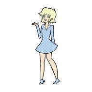 comic cartoon pretty woman in dress N4
