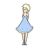 comic cartoon pretty woman in dress N5