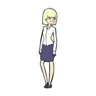 comic cartoon pretty businesswoman
