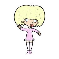 comic cartoon waving girl