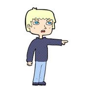 comic cartoon boy pointing