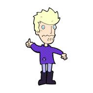 comic cartoon worried man giving thumbs up symbol