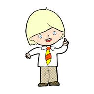 comic cartoon school boy answering question N5
