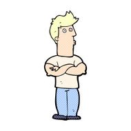 comic cartoon man with folded arms N3
