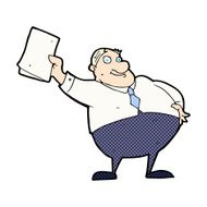 comic cartoon boss waving papers
