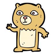 comic cartoon waving teddy bear N10