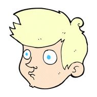comic cartoon staring boy