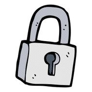 comic cartoon padlock N3