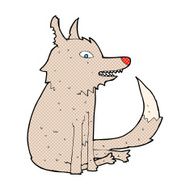 comic cartoon wolf sitting