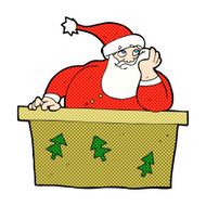 comic cartoon bored santa claus