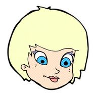 comic cartoon female face N14