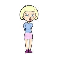 comic cartoon surprised woman N22