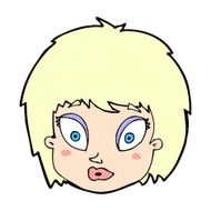 comic cartoon surprised female face N4