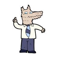 comic cartoon business wolf with idea