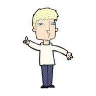 comic cartoon man raising point