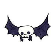 comic cartoon spooky skull bat N2