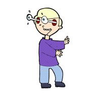 comic cartoon boy with popping out eyes