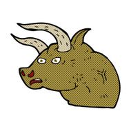 comic cartoon angry bull head N2