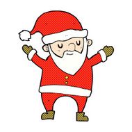 comic cartoon dancing santa
