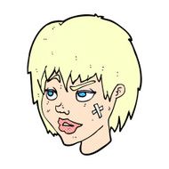 comic cartoon woman with plaster on face N2