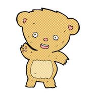 comic cartoon waving teddy bear N14