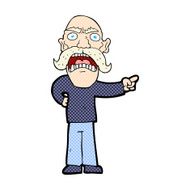 comic cartoon angry old man N13