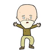 comic cartoon panicking old man
