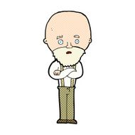 comic cartoon worried old man N2