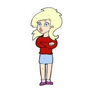 comic cartoon woman with folded arms N3