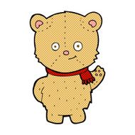 comic cartoon waving teddy bear N15