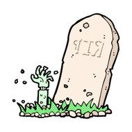 comic cartoon zombie rising from grave N2