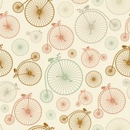 Vector seamless colorful retro vintage bicycle hipster background
