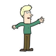comic cartoon man reaching