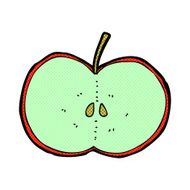 comic cartoon sliced apple