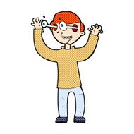 comic cartoon man with eyes popping out of head