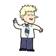 comic cartoon man with good idea N2