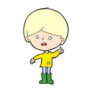 comic cartoon unhappy boy N6