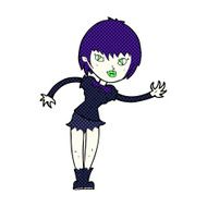 comic cartoon vampire girl welcoming