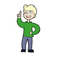 comic cartoon boy with great idea